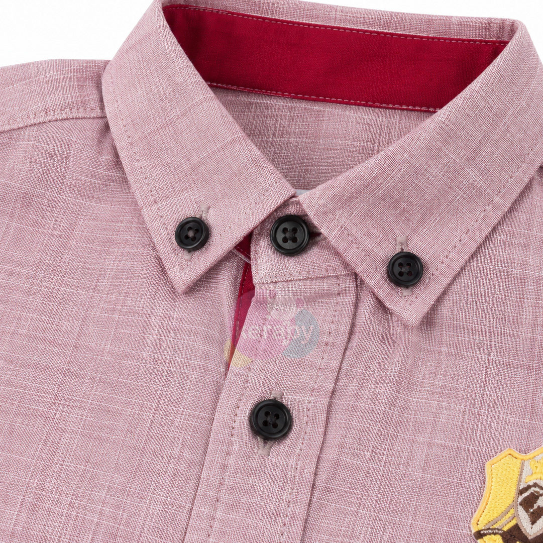 CHEMISE ML BORDEAU — photo 2