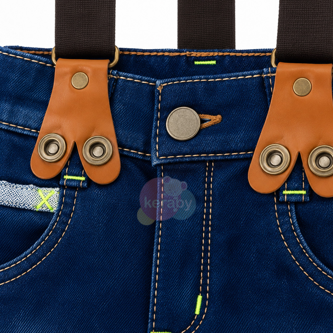PANTALON JEAN BRETELLE BLEU-G1 — photo 4