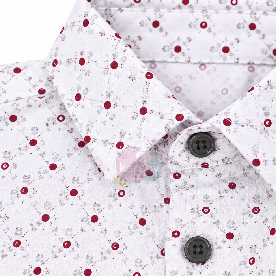 CHEMISE ML BLANC ROUGE — photo 2