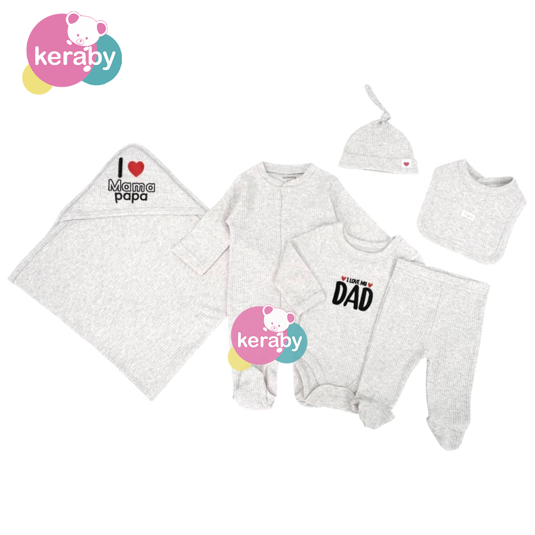 KIT DE NAISSANCE 6PCS  I LOVE MAMA PAPA