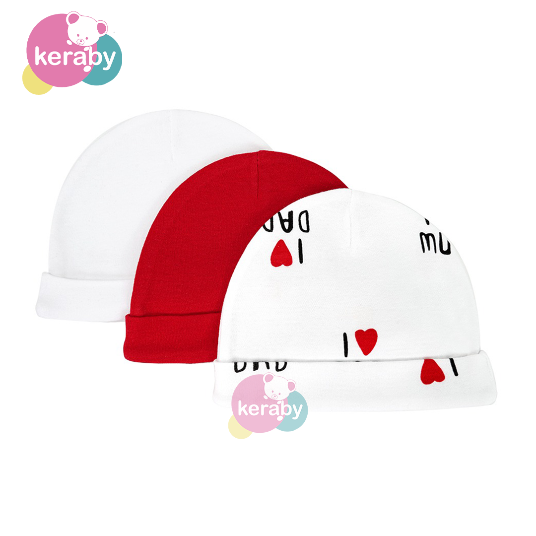 BONNET LOT DE 3 I LOVE DAD
