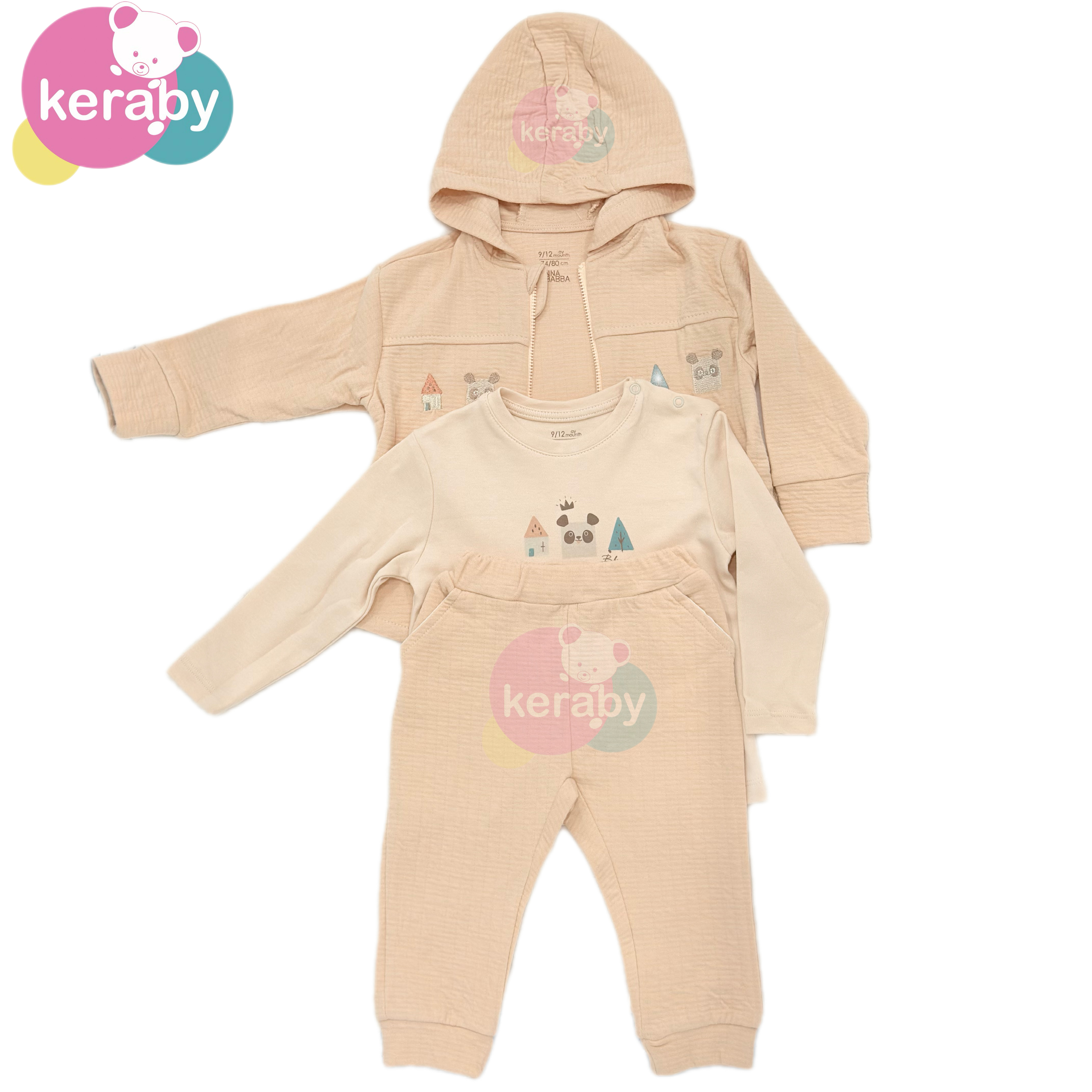 Ensemble 3 Pièces Zippé – Beige Abricot — photo 3