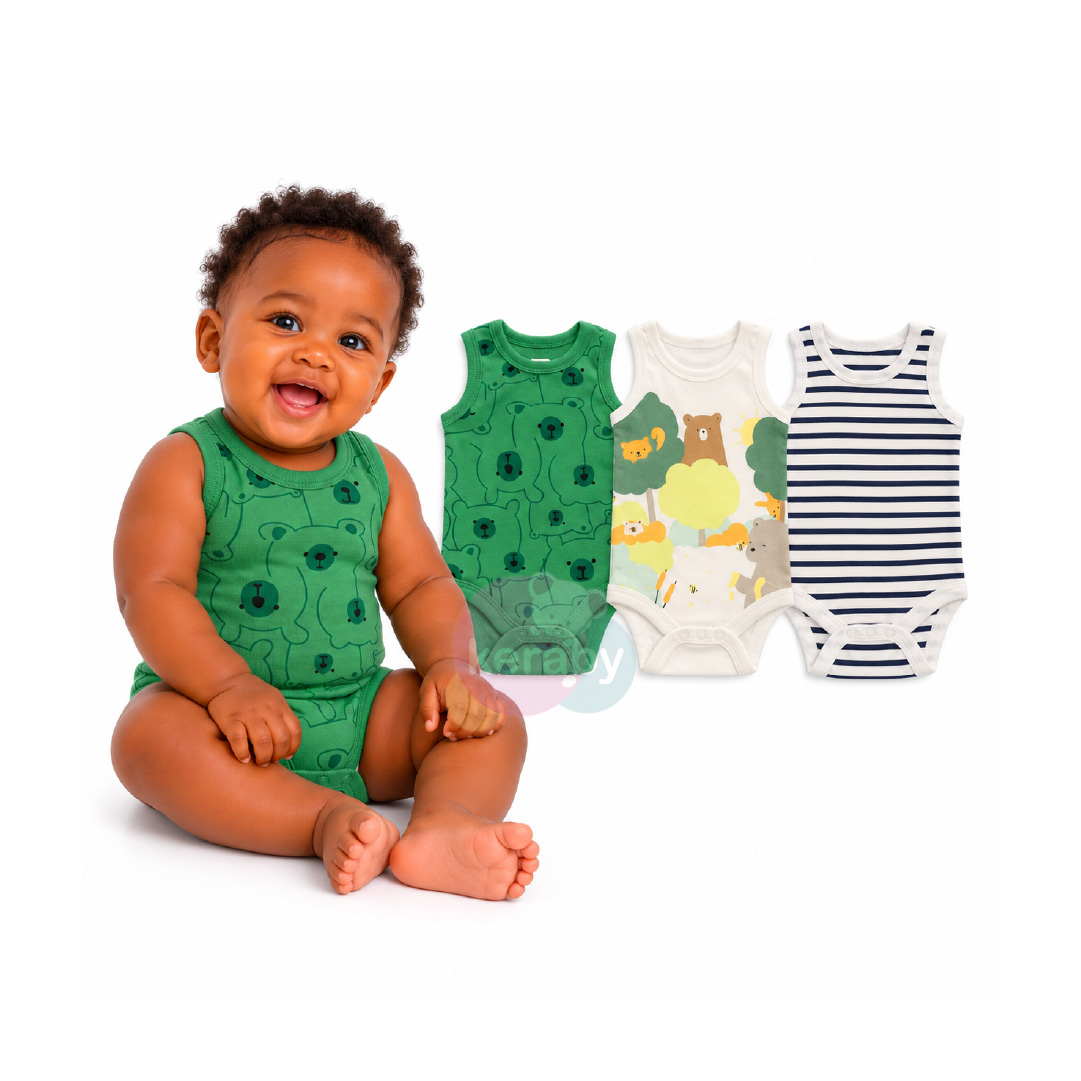 BODY DEMEMBRE PANDA MULTICOLOR LOT DE 3  (VERT) — photo 3