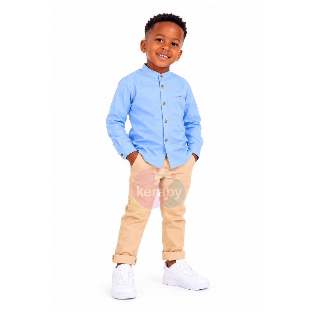 CHEMISE ML BLEU CIEL-G5 — photo 3