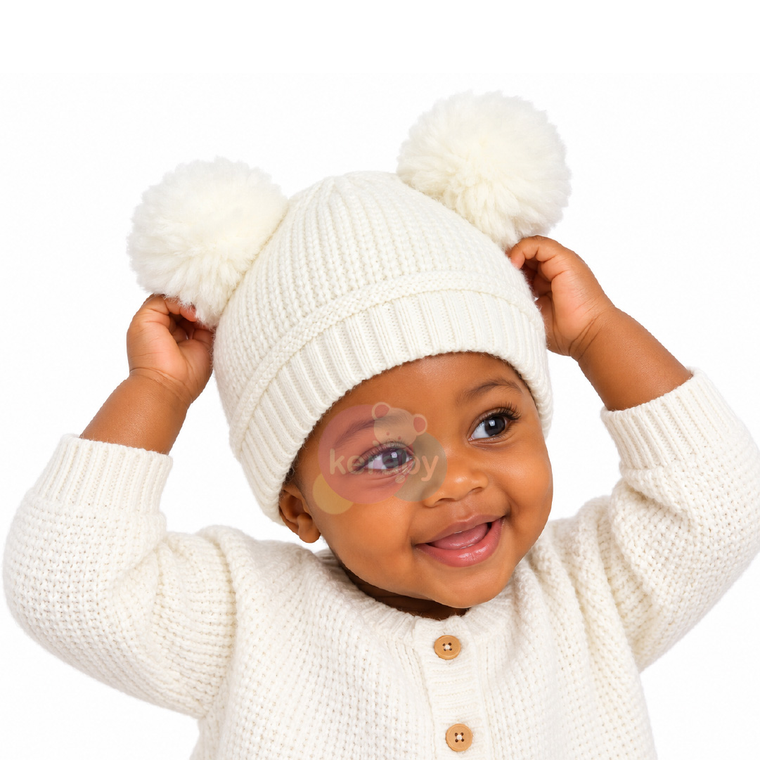 BONNET LAINE FILLE-BG8+2POMPOM — photo 3
