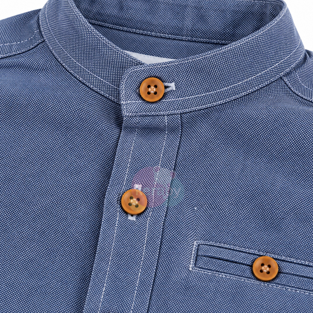 CHEMISE ML BLEU-G8 — photo 3