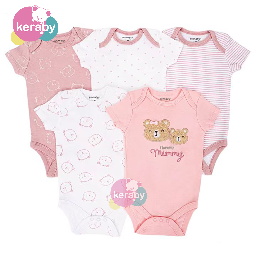 BODY MANCHE COURTE LOT DE 5 I LOVE MY MUMMY