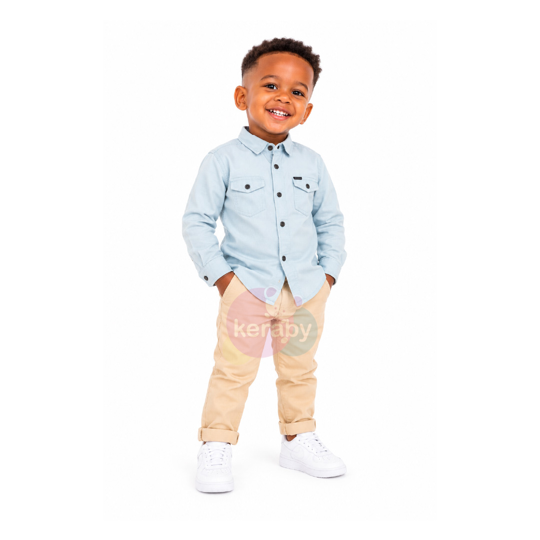 CHEMISE ML BLEU CIEL-G1 — photo 2