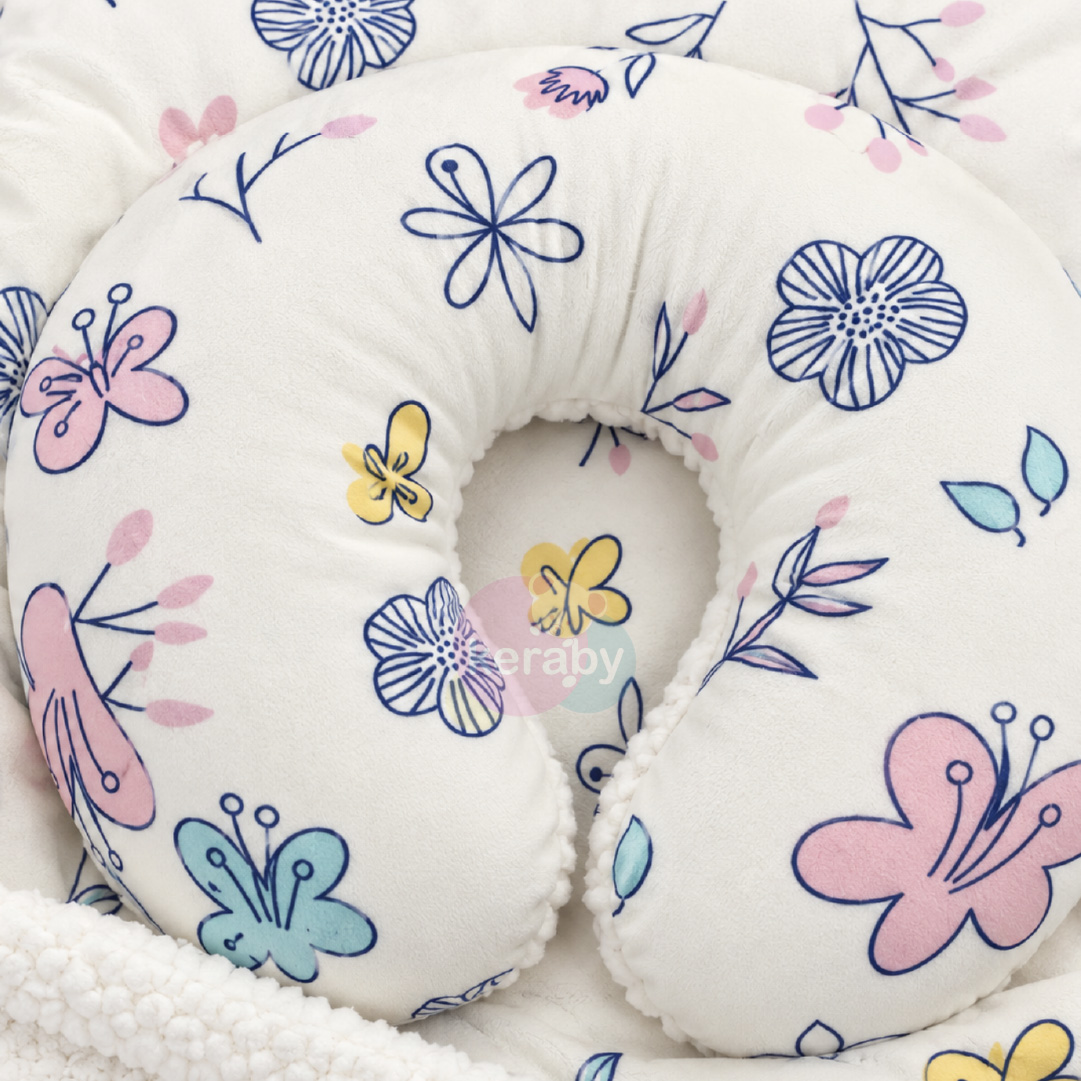 COUVERTURE+CALE TETE FLEURI ROSE VERT — photo 3