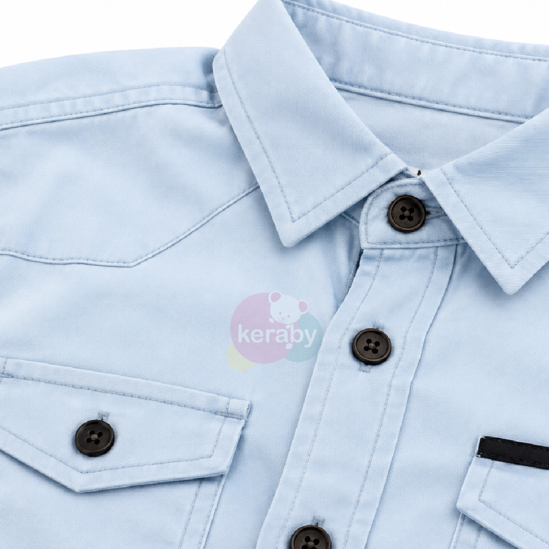 CHEMISE ML BLEU CIEL-G1 — photo 4