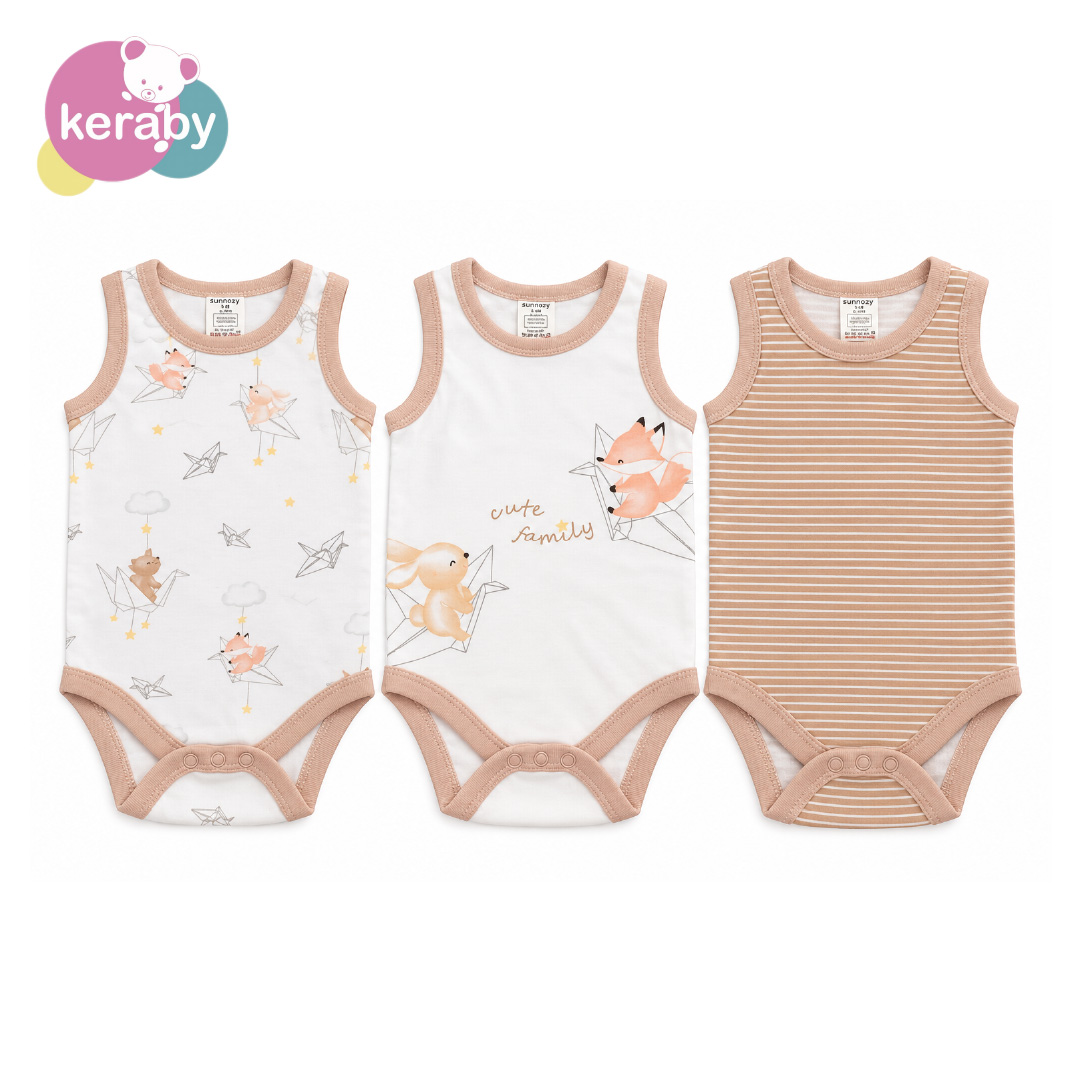 BODY DEMEMBRE CUTE FAMILY/MIXTE LOT DE 3 (MARRON)