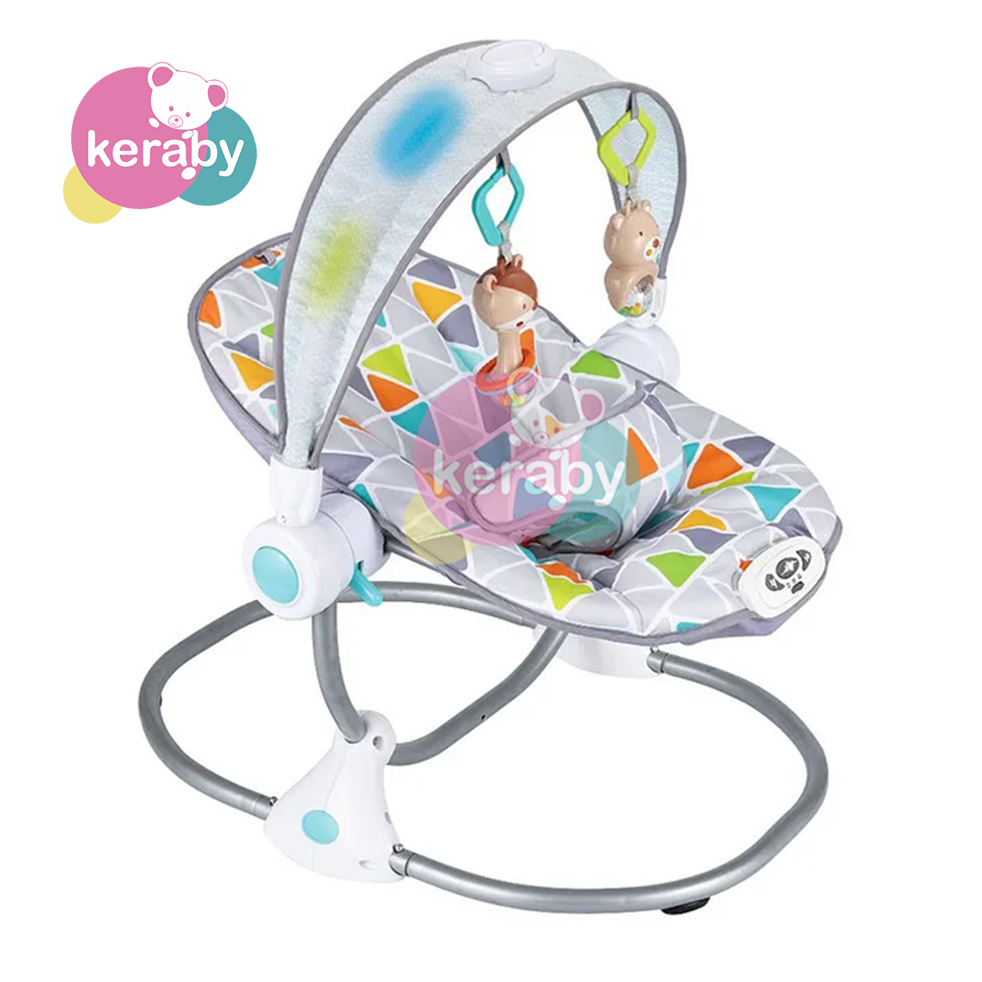 TRANSAT BEBE MULTICOLORE AVEC ARCHE LUMINEUSE, MUSIQUE ET REGLAGES CONFORT