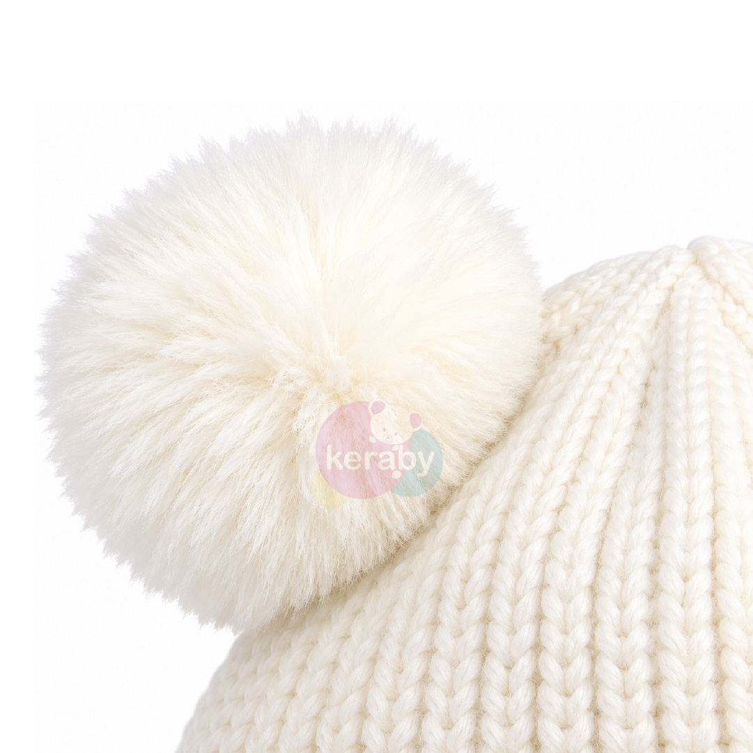BONNET LAINE FILLE-BG8+2POMPOM — photo 4