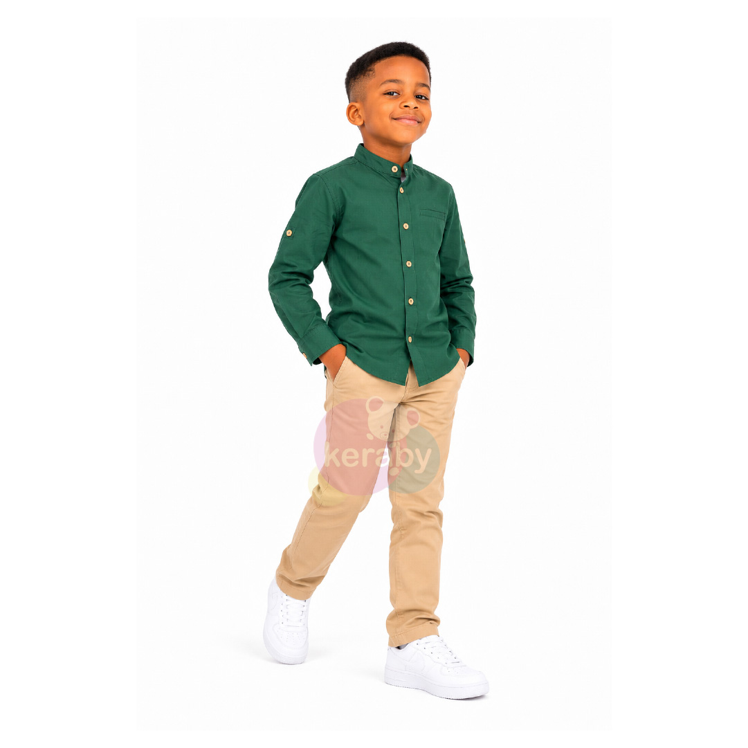 CHEMISE ML VERT-G3 — photo 3