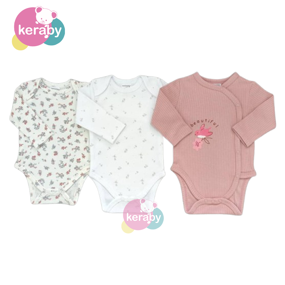 BODY MANCHE LONGUE LOT DE 3 BEAUTIFUL