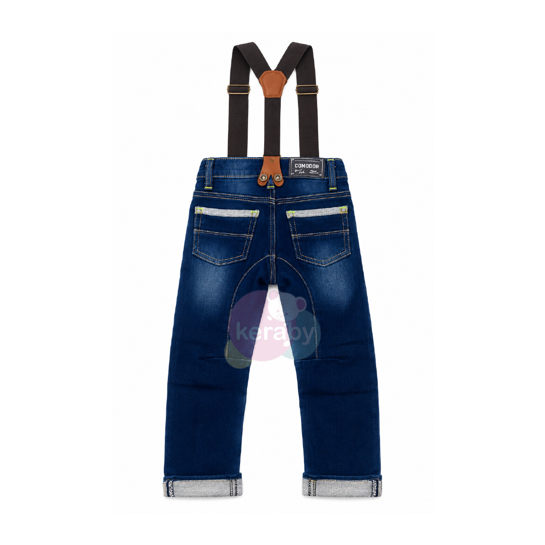 PANTALON JEAN BRETELLE BLEU-G1 — photo 3