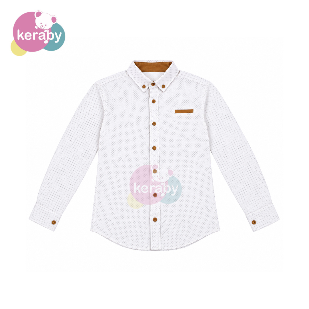 CHEMISE ML BLANC BEIGE-G1