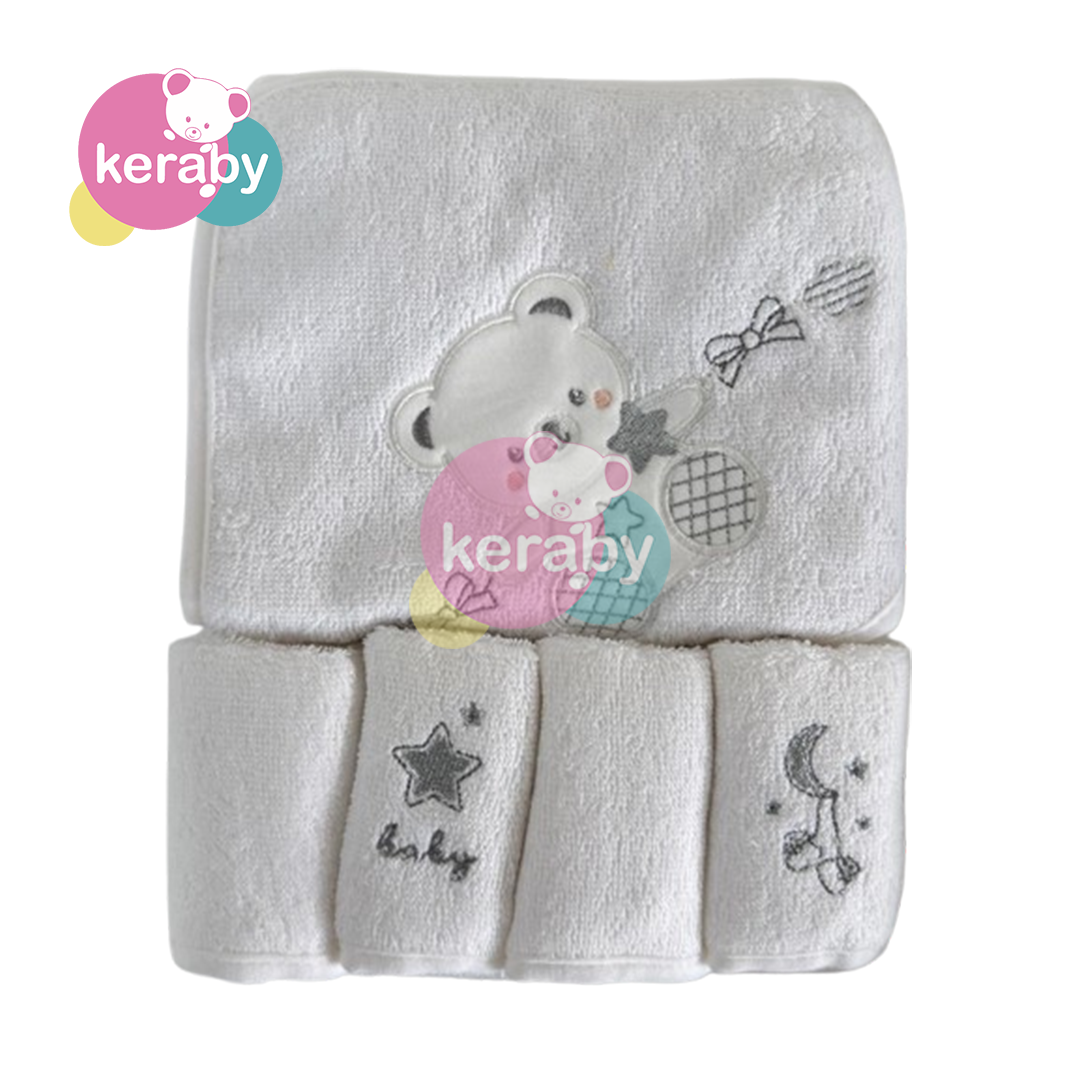 SORTIE DE BAIN LOT DE 2 AVEC 4 GANTS