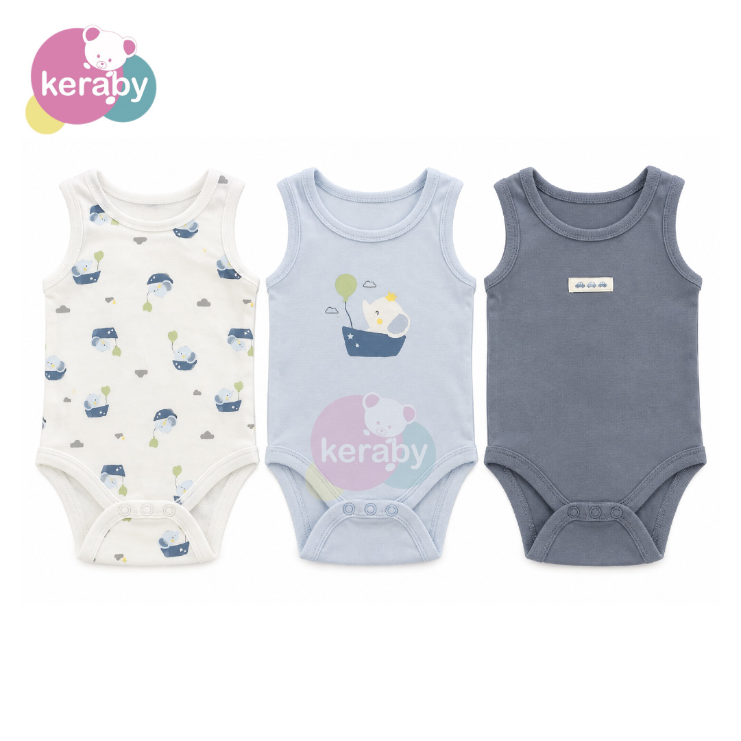 BODY DEMEMBRE NEW BABY BOY LOT DE 3  (BLEU/BLC)