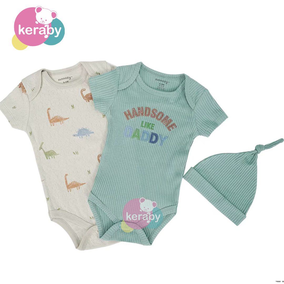 BODY LOT DE 2 +BONNET HANDSOME LIKE DADDY