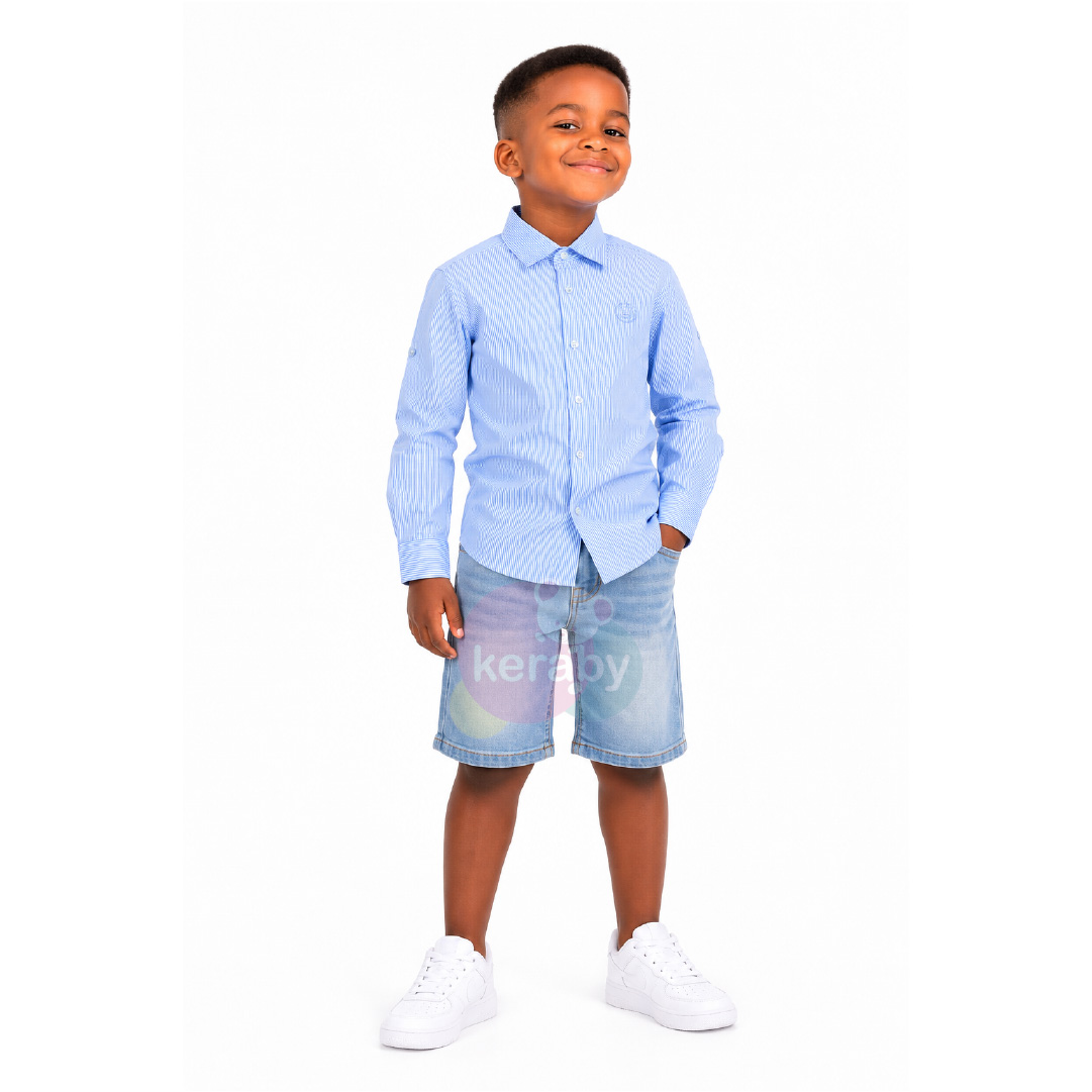CHEMISE ML BLEU CIEL-G4 — photo 3