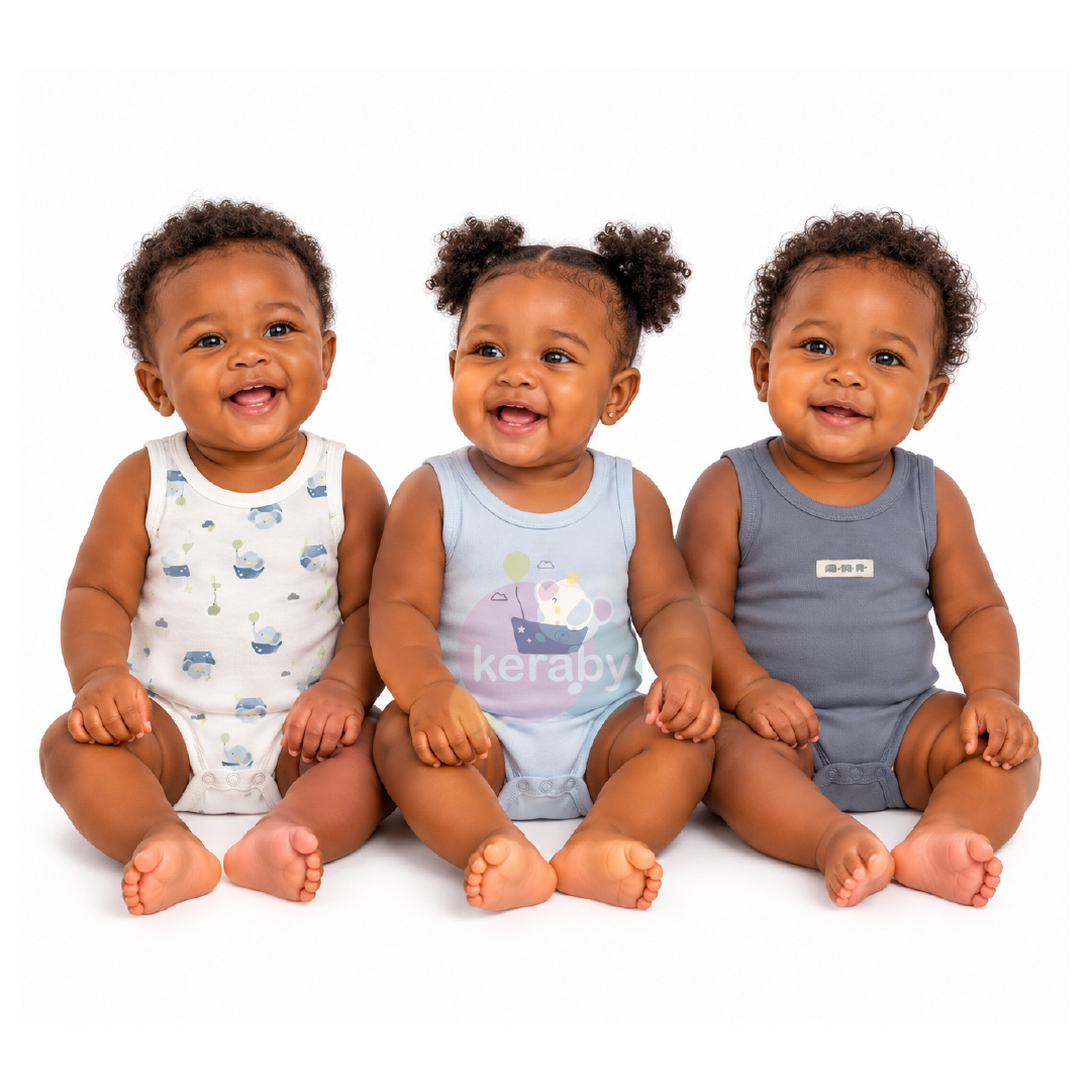 BODY DEMEMBRE NEW BABY BOY LOT DE 3  (BLEU/BLC) — photo 3