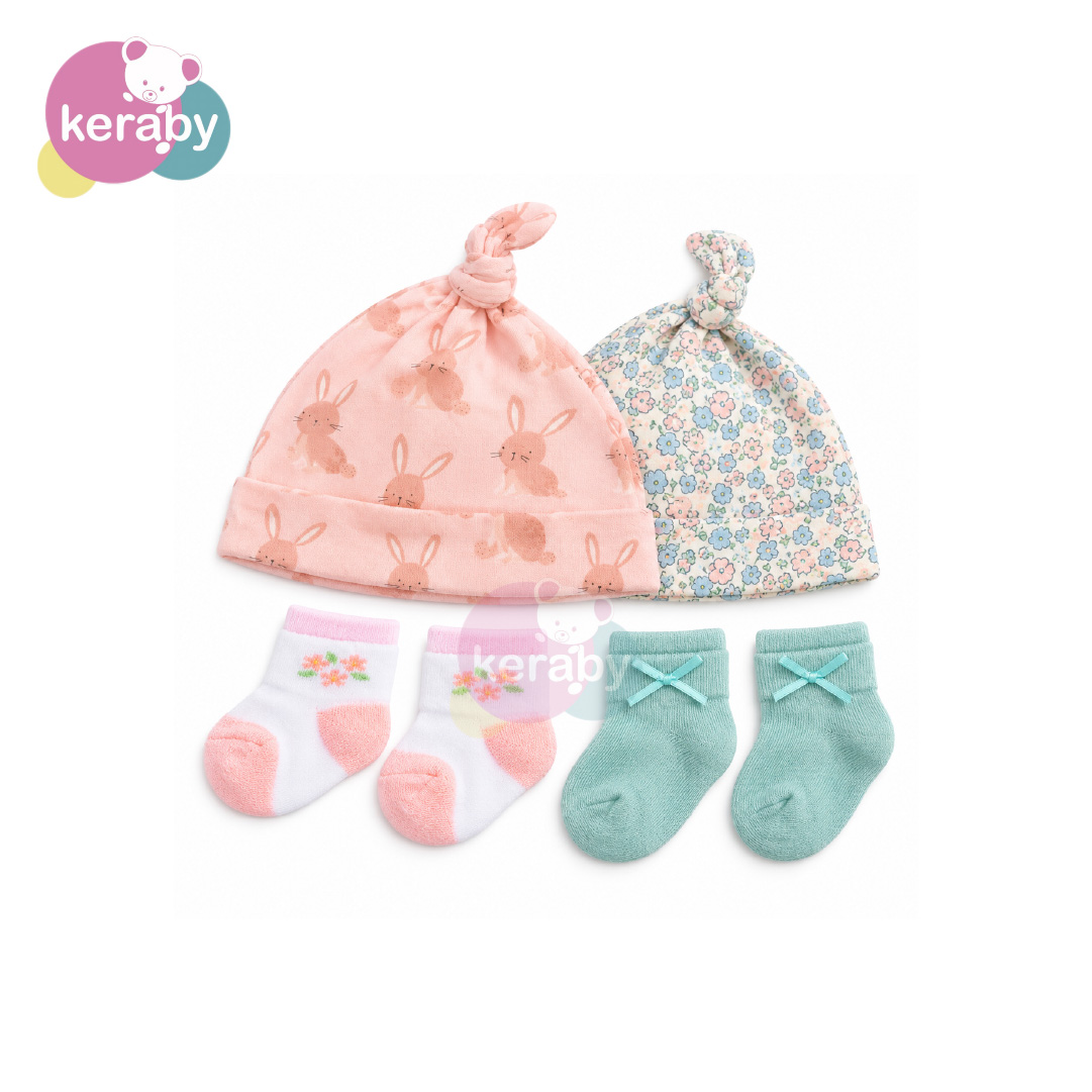 BONNET LOT DE 2+ 4 CHAUSSON LAPIN