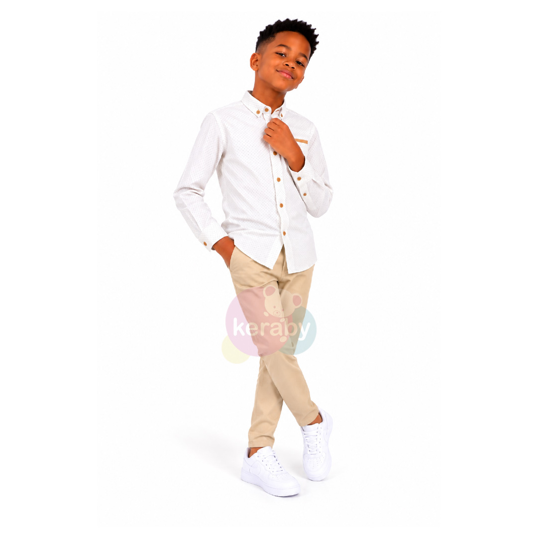 CHEMISE ML BLANC BEIGE-G1 — photo 3