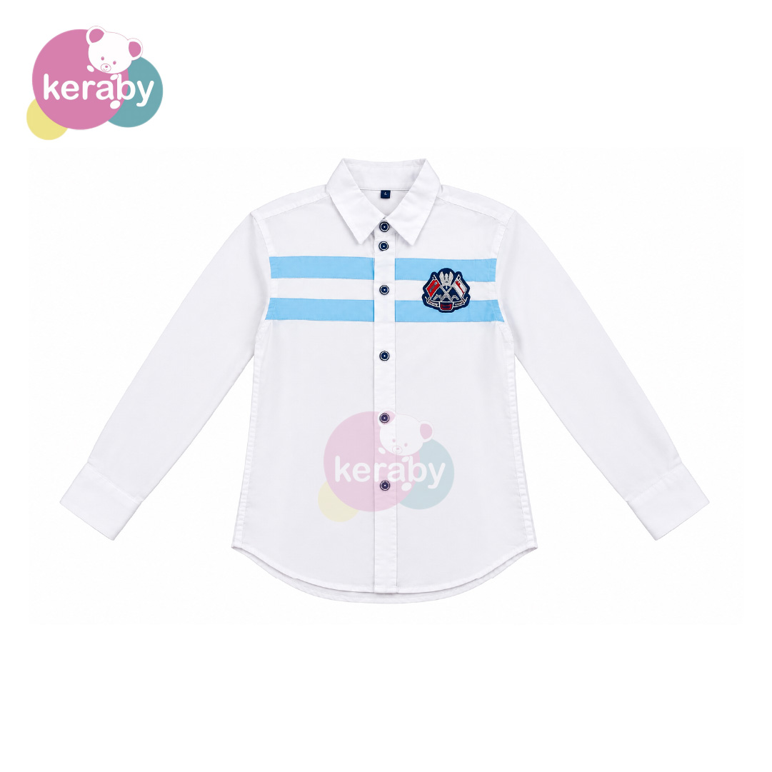 CHEMISE ML BLANC BLEU-G1