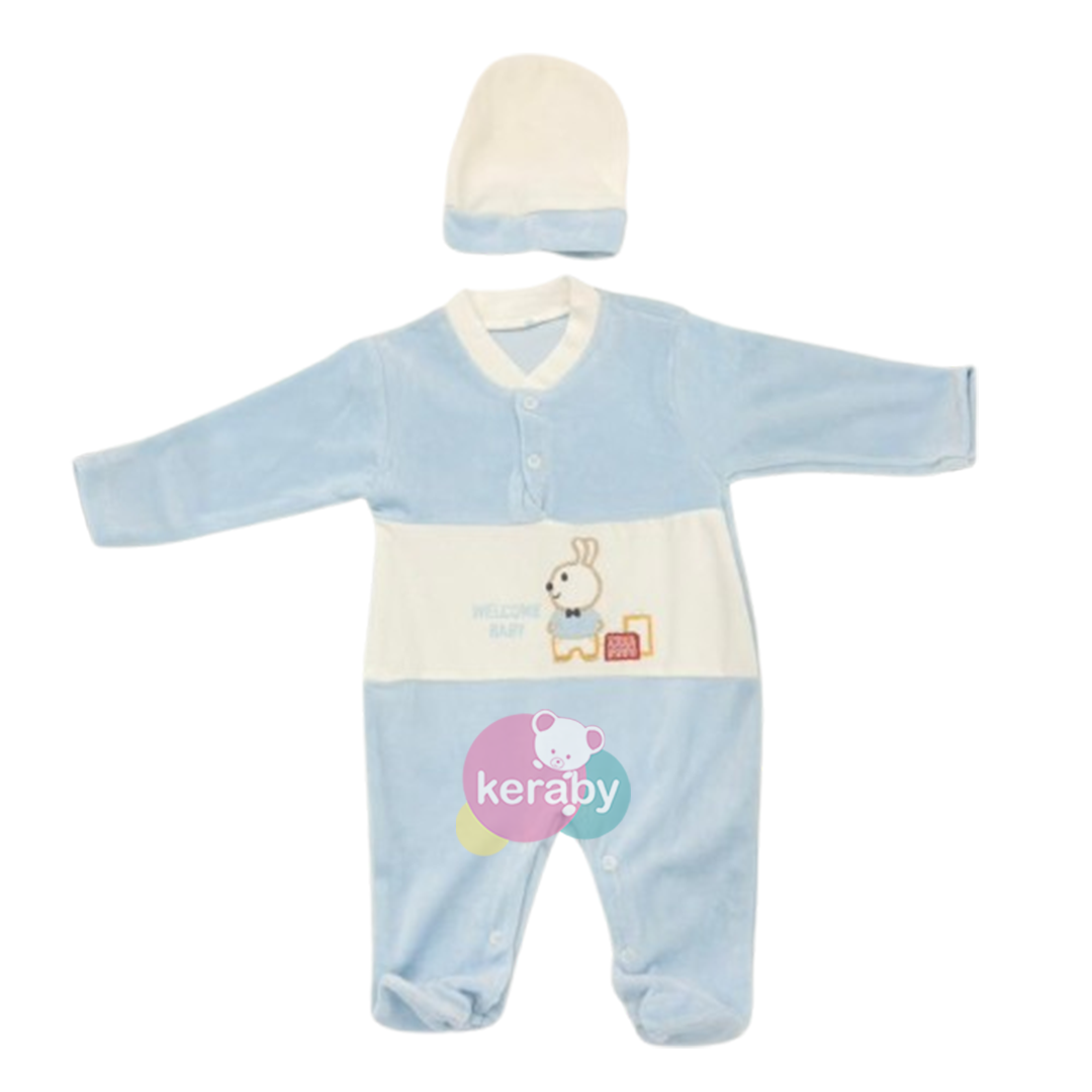 GRENOUILLERE VELOUR BBL+BONNET GARÇON-G1