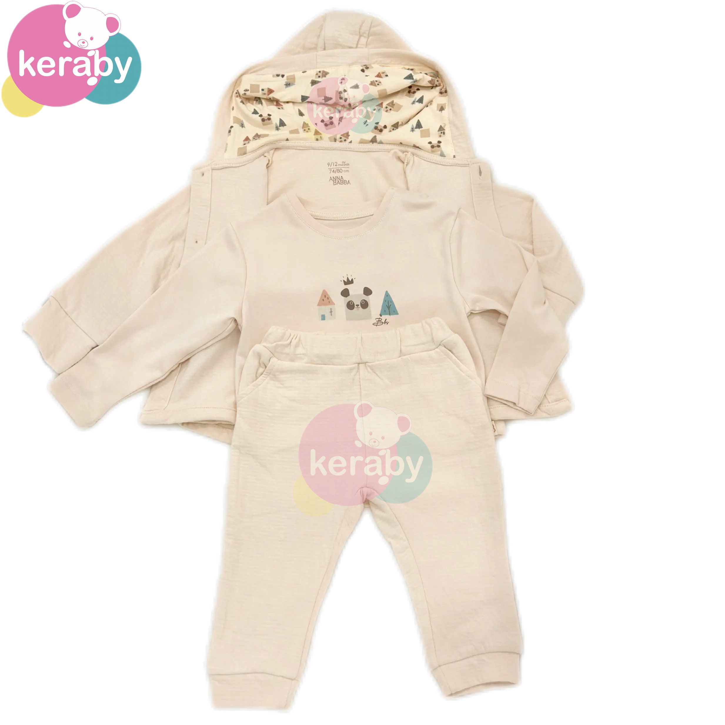 Ensemble 3 Pièces Panda Cocooning – Beige Crème — photo 7
